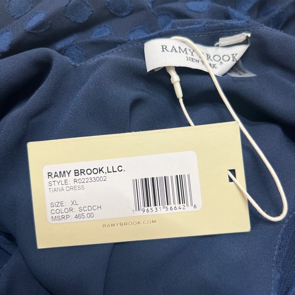 NWT Ramy Brook Tiana A-Line Halterneck Sleeveless Mini Dress in Spring Navy Blue - Picture 8 of 10